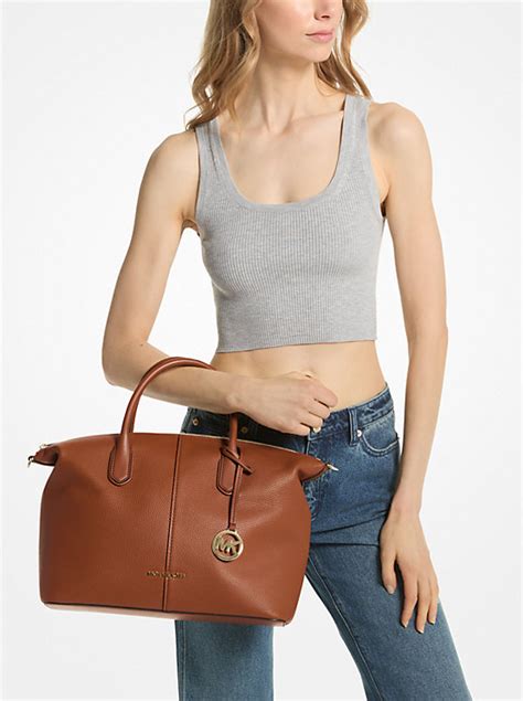 elli lg satchel michael kors|Hyde Large Pebbled Leather Satchel .